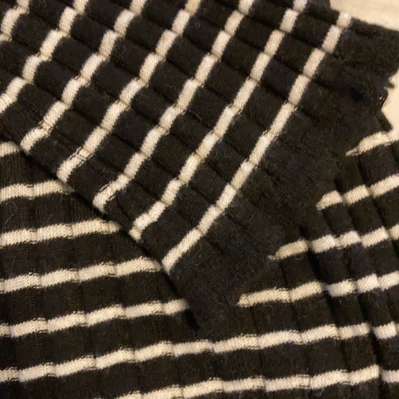 Navy and White Stripe Mock Top - Picture 2 of 5